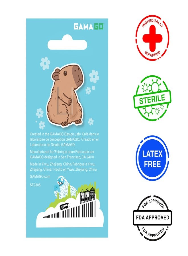 GAMAGO Capybara Shaped Bandages Kids & Kidults - Set of 20 Individually Wrapped Self Adhesive Bandages - Sterile, Latex-Free & Easily Removable - Funny Gift & First Aid Addition - Image 2